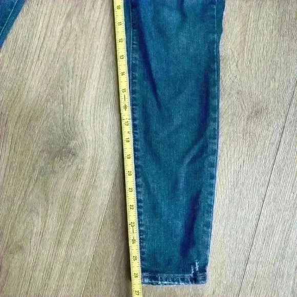 PAIGE Denim Jeans Hoxton Ankle Size 28 Medium Blue Frayed Hem Distressed - Picture 11 of 12